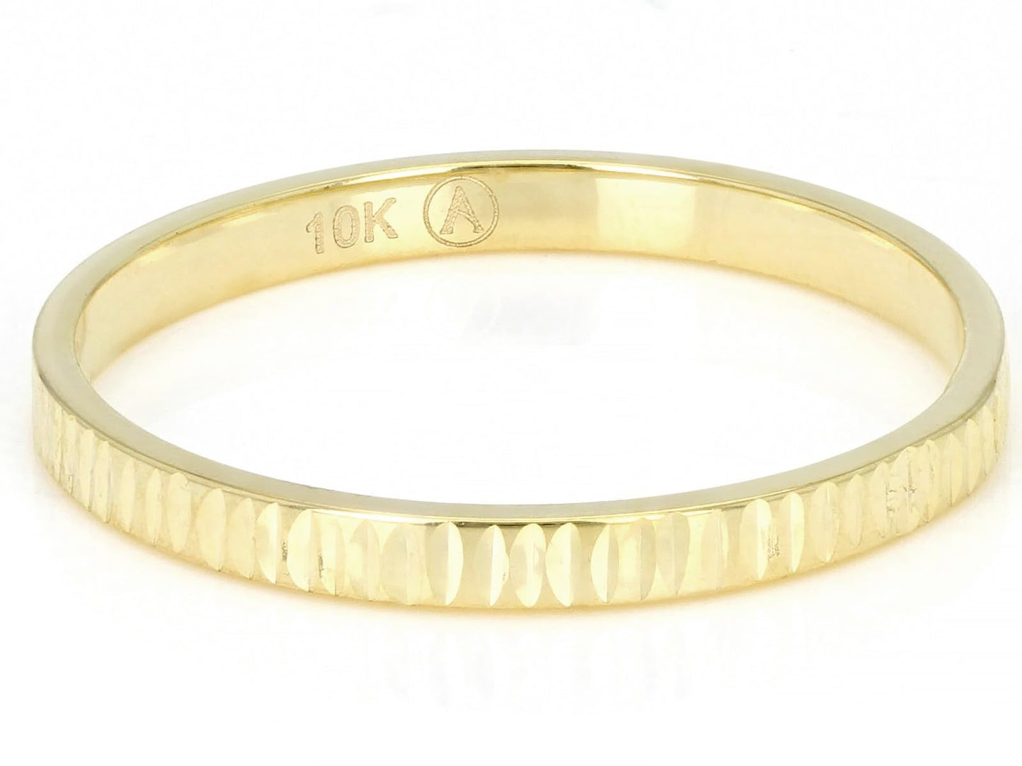 JTV 10K White Gold, Yellow Gold or Rose Gold 2mm Textured Band Ring - Elegant and Durable Wedding Band for Men and Women (Yellow Gold, 10)