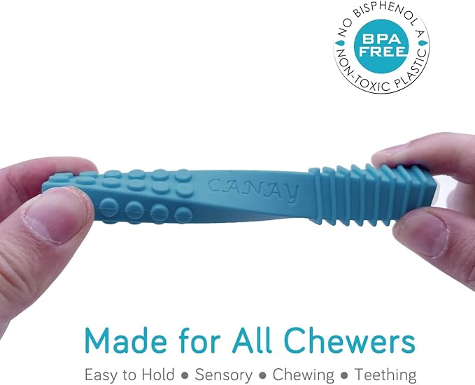 Sensory Chew Stick Toys (5 Pack) - Designed for ADHD, Autism, SPD, Oral Motor Stimulation, Special Needs - Extra Tough Sensory Oral Motor Chew Tool for Moderate Chewers (Standard - Moderate Chewer)