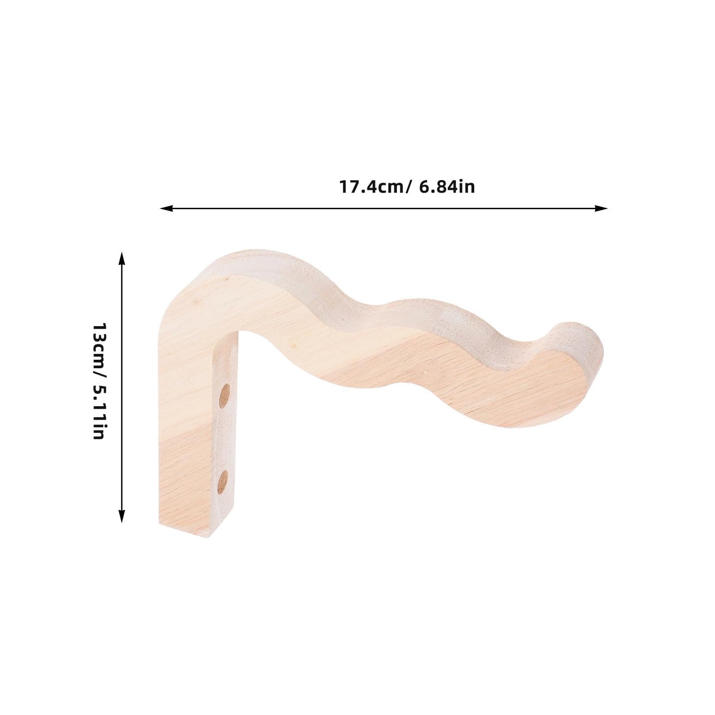 Beavorty 2pcs Wall Mounted Planter Hooks for Flower Pot Hanging Brackets, Indoor Outdoor Plant Hangers with Natural Wood Finish for Garden Lantern Wind Chime Decoration