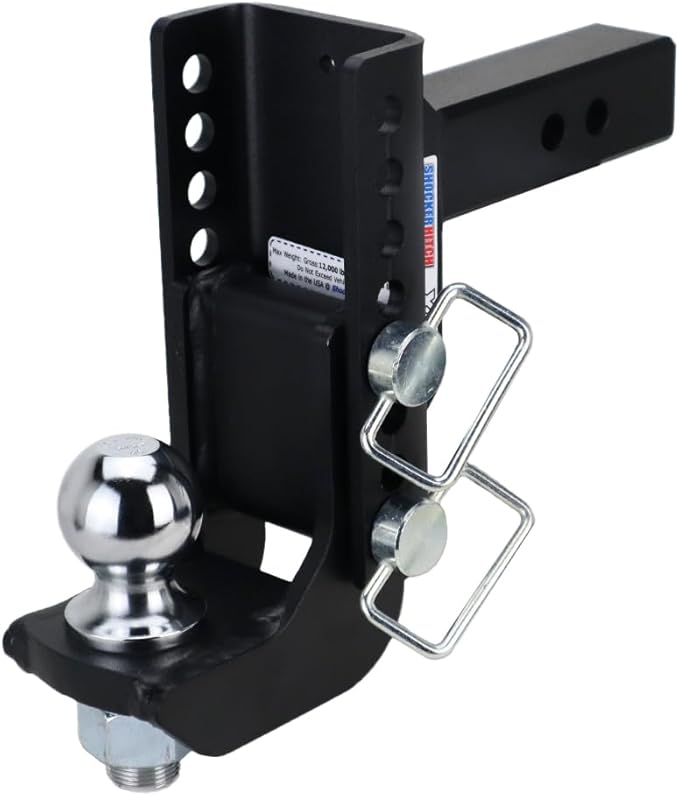 Shocker XR Adjustable Drop Hitch, Fits 2" Hitch Has 2" Ball 0-7-1/2" Drop
