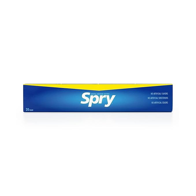 Spry Fresh Natural Xylitol Chewing Gum Dental Defense System - Aspartame-Free, Sugar-Free, Non-GMO, Gluten-Free (Peppermint, 10 Count Blister Cards - Pack of 20)