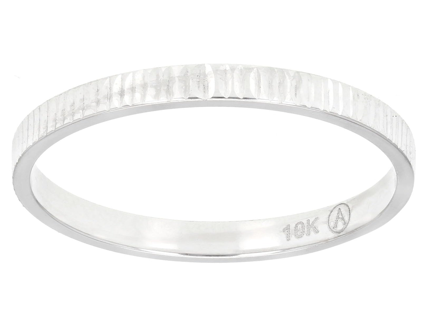 JTV 10K White Gold, Yellow Gold or Rose Gold 2mm Textured Band Ring - Elegant and Durable Wedding Band for Men and Women (White Gold, 9)
