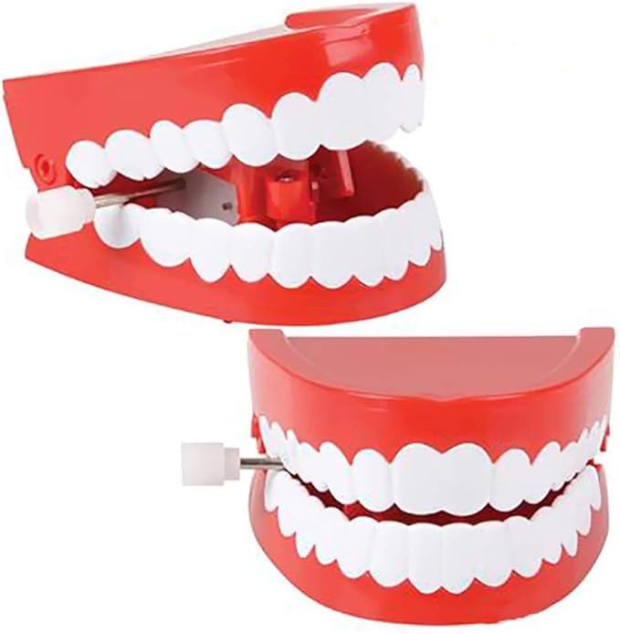The Dreidel Company Wind Up Teeth Chomping & Chattering Teeth Toys for Kids Birthday Party Favors, Novelty and Gag Gifts, 2.5" Inches (50-Pack)