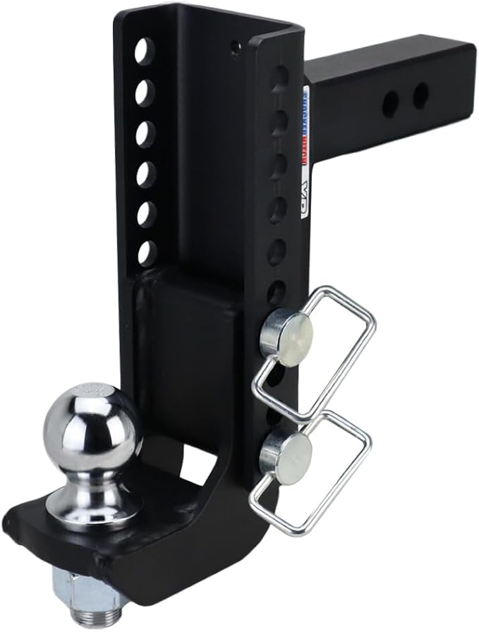 Shocker XR Adjustable Drop Hitch, Fits 2" Hitch Has 2" Ball 0-9" Drop