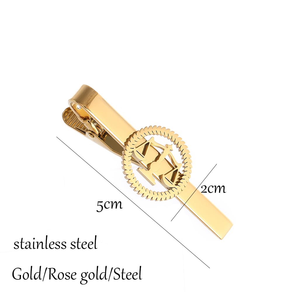 Metal Balance Badges Suit Brooch Libra Scales Brooches For Men (rose gold tie clip)