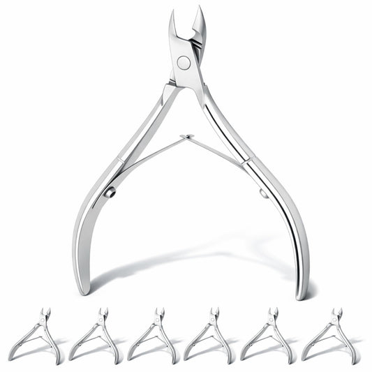 8 Pieces Cuticle Trimmer Stainless Steel Cuticle Nippers Pointed Blade Dead Skin Cutter Clipper Remover Scissors Manicure Tools for Fingernails and Toenails(Silver)