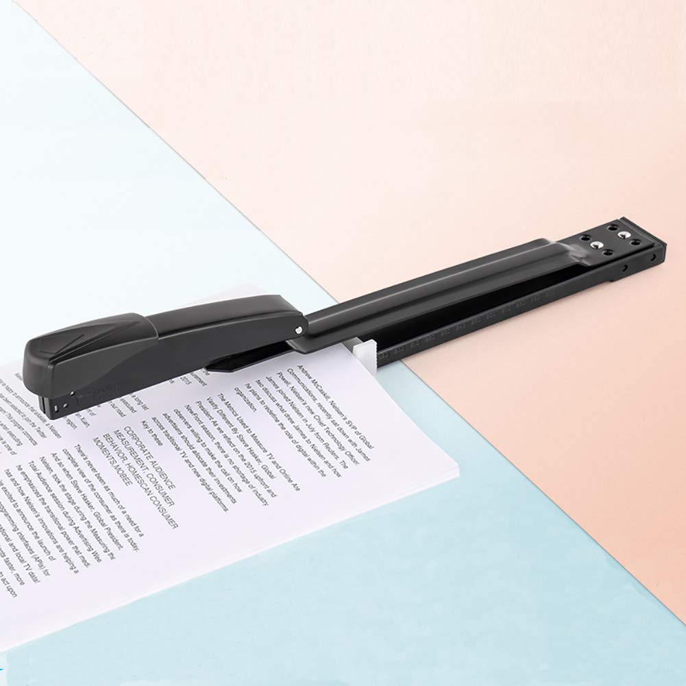 SF ITEM Long Reach Stapler Office Staplers Desktop Stapler, 50 Sheets Capacity Long Arm Staplers with 1600pcs 23/8 Staples (Black, 50 Sheets Capacity)