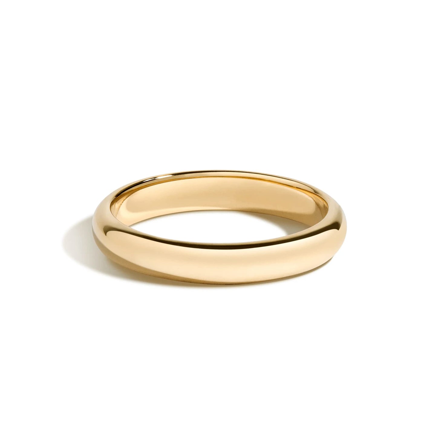 Tioneer Jewelry | Sterling Silver Plain Dome Wedding Band | Wedding Band for Women & Men | Sterling Silver Jewelry, Gold, 3mm, Size 7