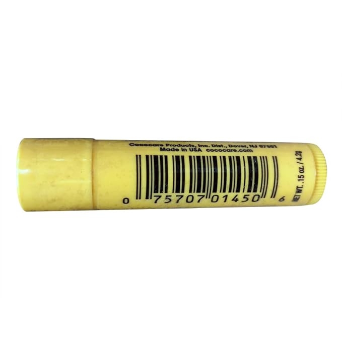 Cococare Cocoa Butter Lip Balm - The Little Yellow Stick Enriched with Natural Cocoa Butter - Conditions & Protects Lips - 0.15oz (Pack of 12)