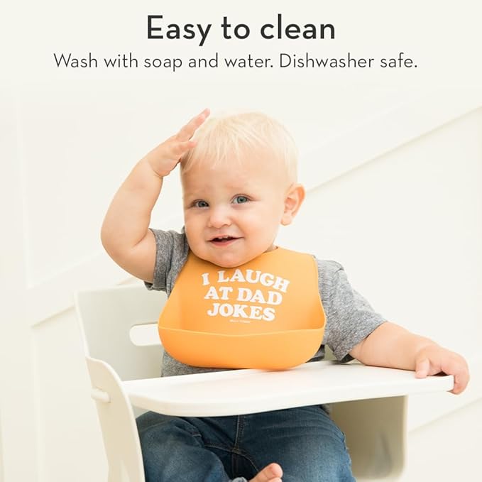 Bella Tunno Wonder Bib 2pk - Adjustable Silicone Baby Bibs for Girls & Boys, Durable and Waterproof BPA Free Silicone, Belly & Got Snacks