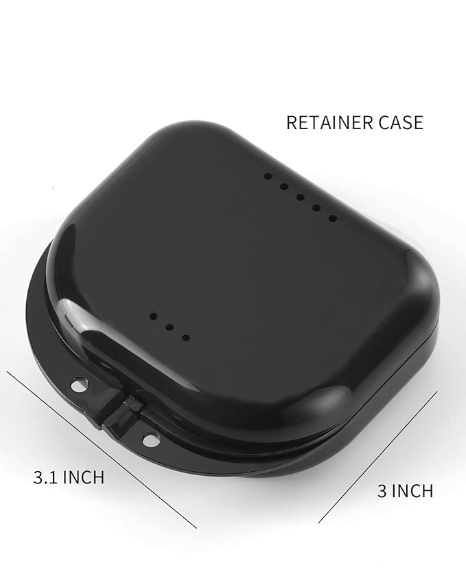 3 Pack Retainer Cleaner Case Partial Denture Cleaning Case Cup and Brush for invisalign Orthodontic soaking