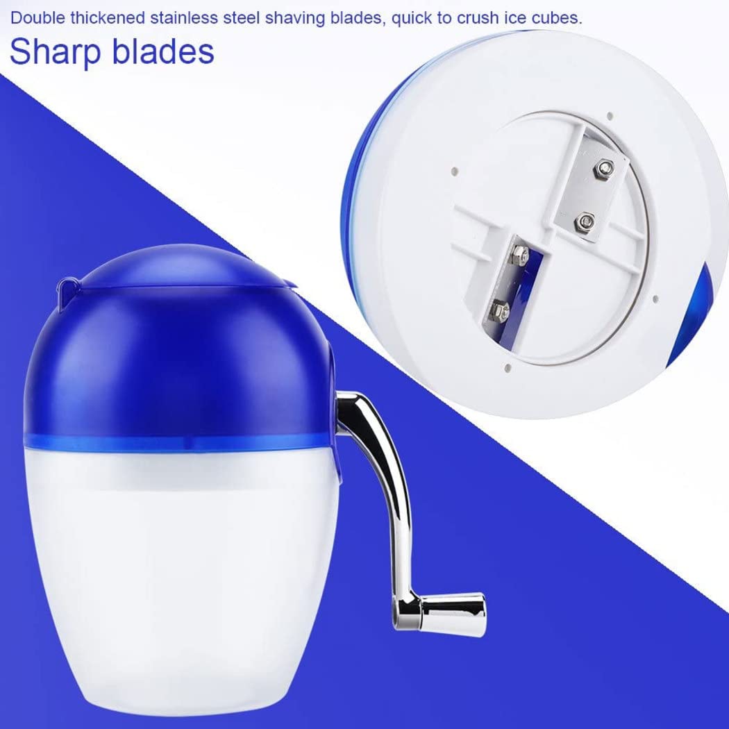 Mini Manual Ice Crusher, Portable Ice Shaver and Snow Cone Maker, Household Mini Hand Crank Manual Ice Crusher Machine Maker Snow Cone Machine Portable Kitchen Utensils Shaved Ice Machine