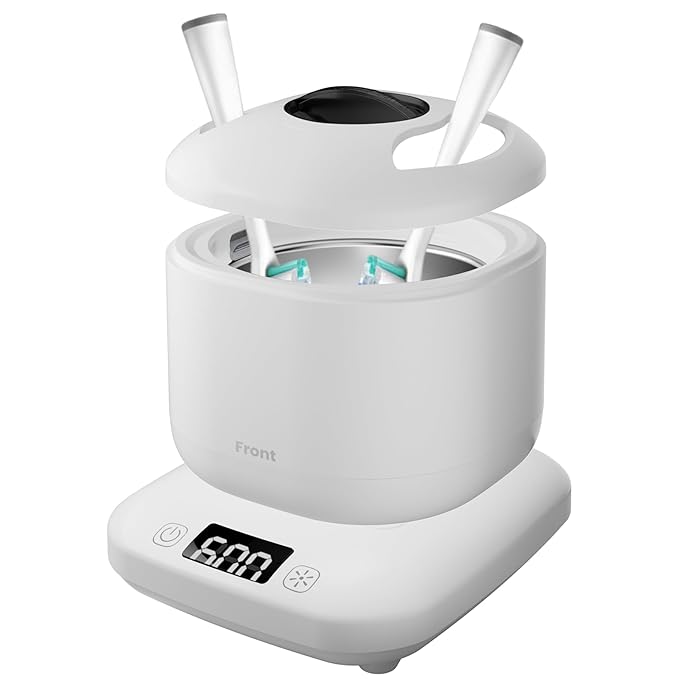 Retainer Cleaner Machine, Jewelry Cleaner Ultrasonic machine for Mouth Guards, Jewelry, Rings, Invisalign Cleaner, Detachable Design with Digital Timer & 4 Cleaning Modes, 2025