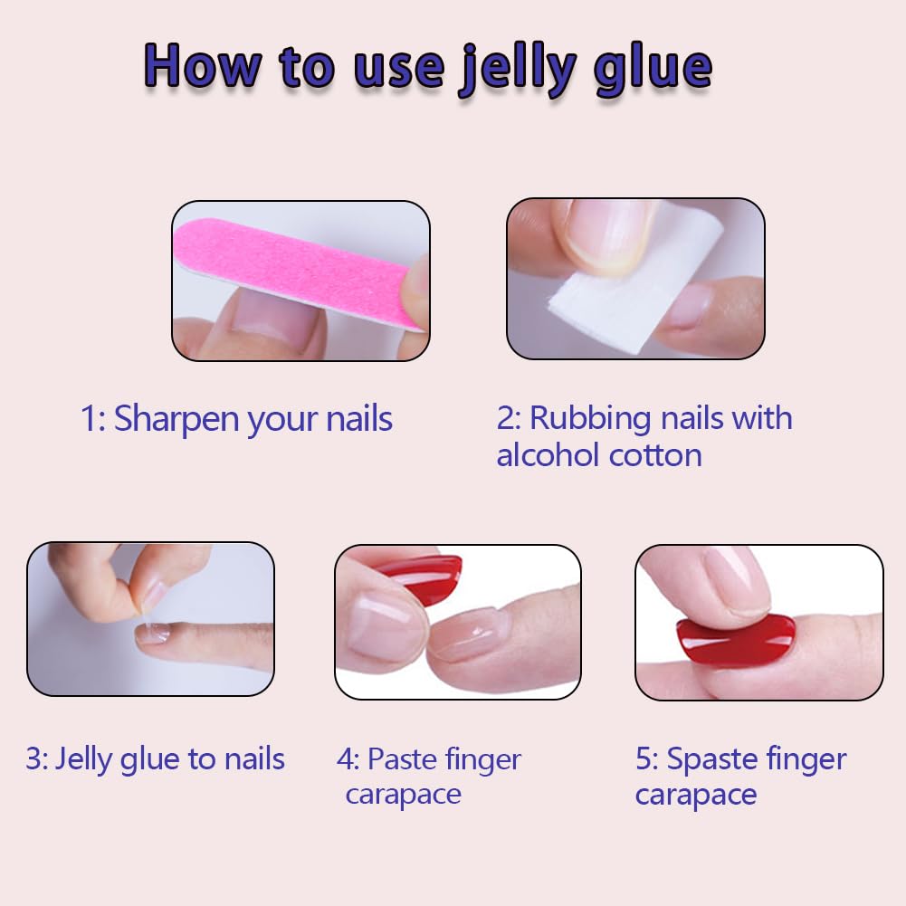RUPOFUZA Almond Press on Nails - 24pcs Ombre Pink White Fake False Nails with Gloss Designs Acrylic Nail Press ons Artificial Stick on Nail for Women