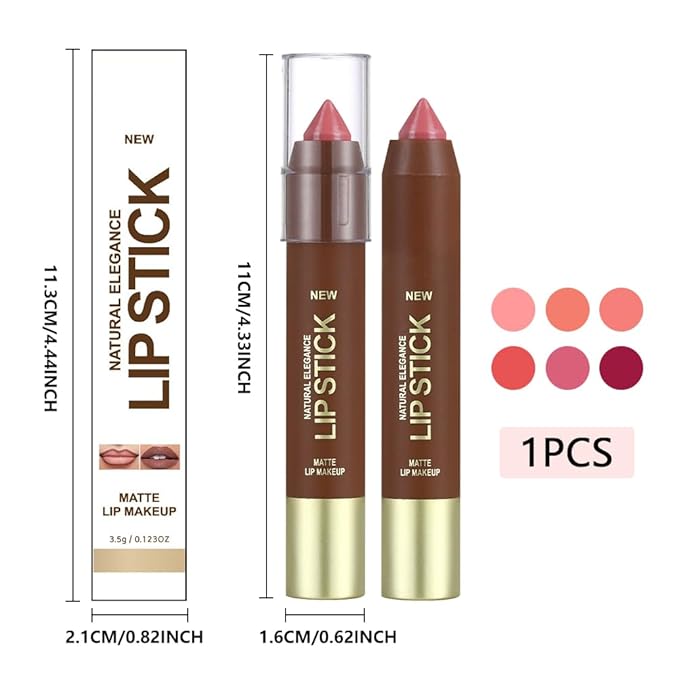 Ruby Red Matte Lipstick Crayon for Women, 24 Hour Lipstick Lip Liner Pencil Long Lasting Waterproof Smudge Proof, Vegan & Cruelty-Free, Neutral lip liner marker Easy Application Full Coverage B04#