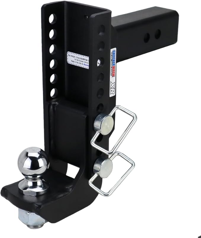 Shocker XR Adjustable Drop Hitch, Fits 2-1/2"Hitch Has 2" Ball 0-9" Drop