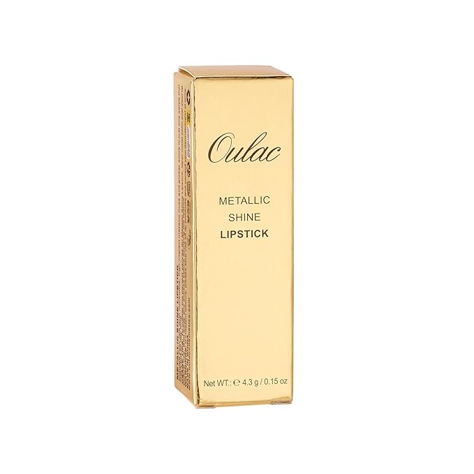 Oulac Matte Pinky Nude Lipstick with Glow Metallic Finish - Vegan Lipstick for Women, Creamy Texture, Hydrating Clean Beauty Formula, High-End Magnetic Hook Design, GM02 Ethereal