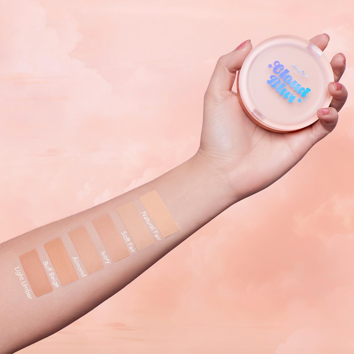 Beauty Bundle Beauty Creations Pink Cloud Pink Loose Setting Powder & Amorus Cloud Blur Matte Balm Foundation, Minimizes Pores, Matte Finish 14HR Shine Control (Soft Fair)
