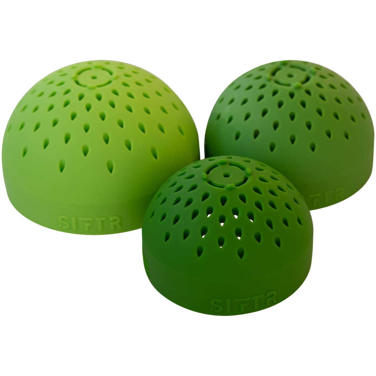 SIFTR (GREEN) Nesting Can Strainer Mini Colander Set - Space Saving Small Colanders and Strainers - Multi Use Kitchen Gadget - Silicone Can Strainer