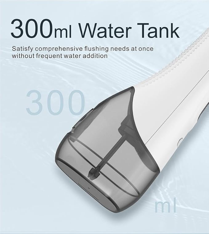 Cordless Water Flosser Oral Irrigator, 10oz Tank 4 Modes 1800 Pulses/Min IPX7 Waterproof, for Braces Care & Sensitive Gums, 4 Jet Tips Type-C Charging (Black)