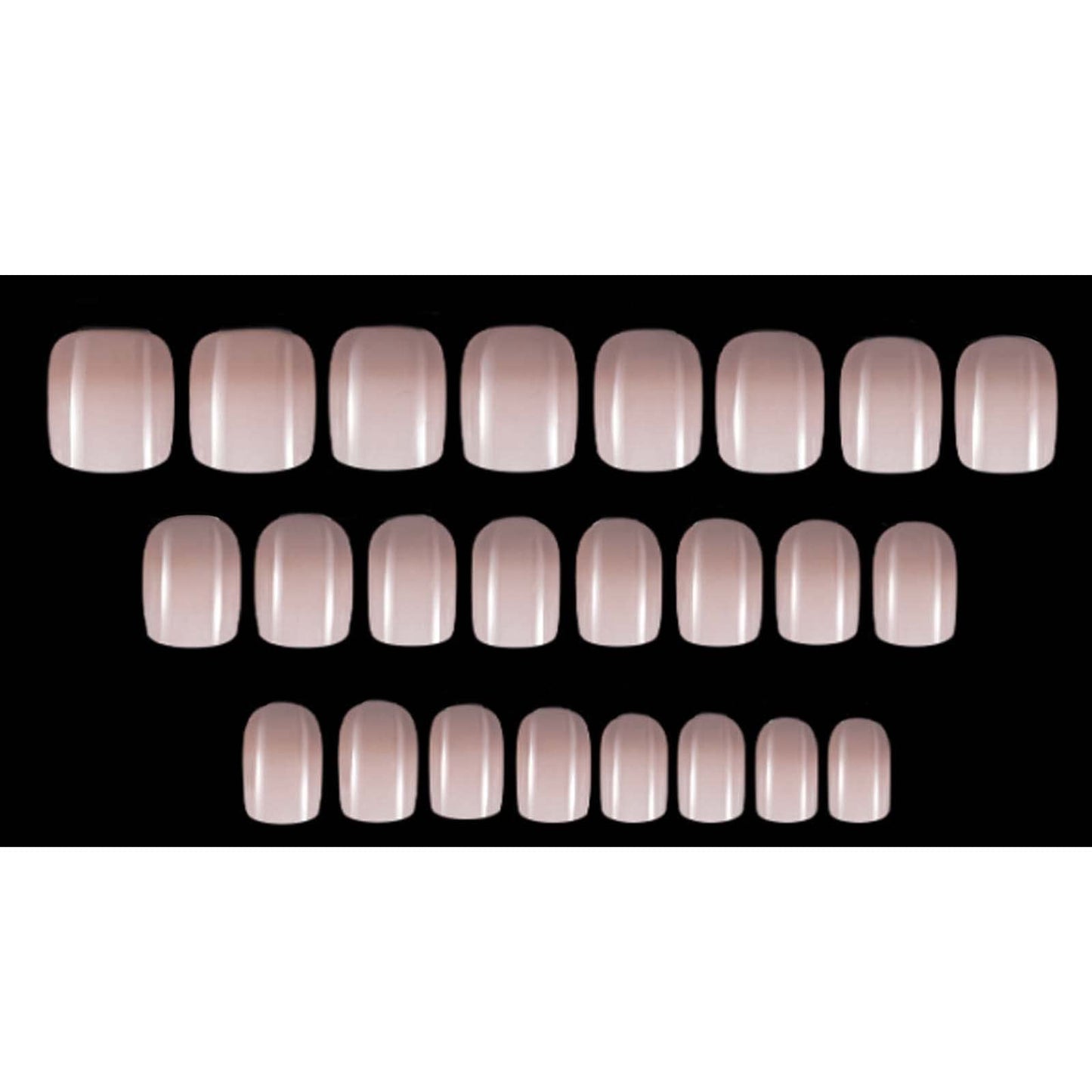 DANMANR Long Press on Nails Square French Fake Nails Full Cover Nude Acrylic False Nails for Women and Girls 24PCS (Pink Square)