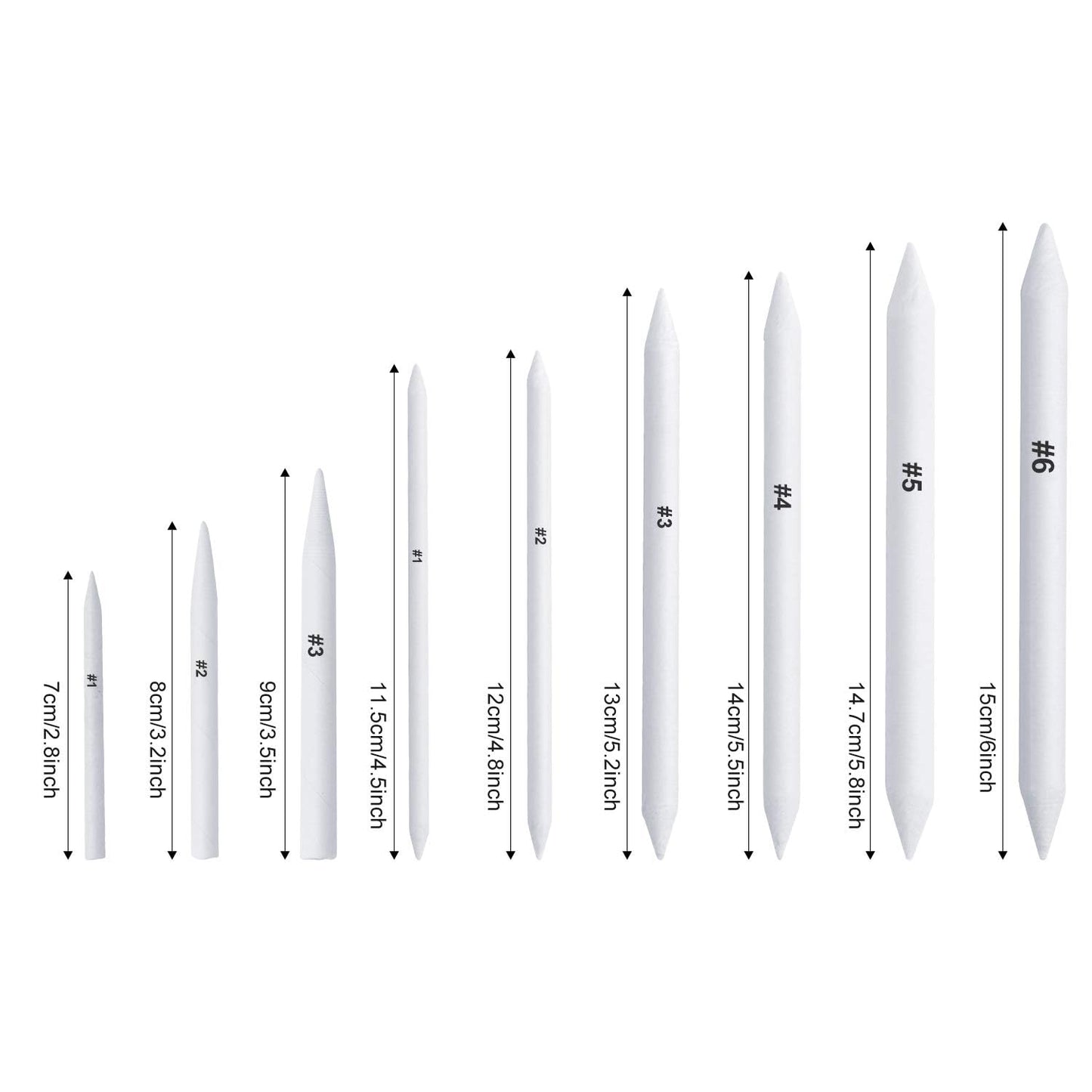 FEBSNOW 84 Pcs Blending Stumps and Tortillions, Paper Art Blenders, Art Pencils, Drawing Pencils for Student Artist Charcoal Sketch Drawing Tools, Sketch Supplies
