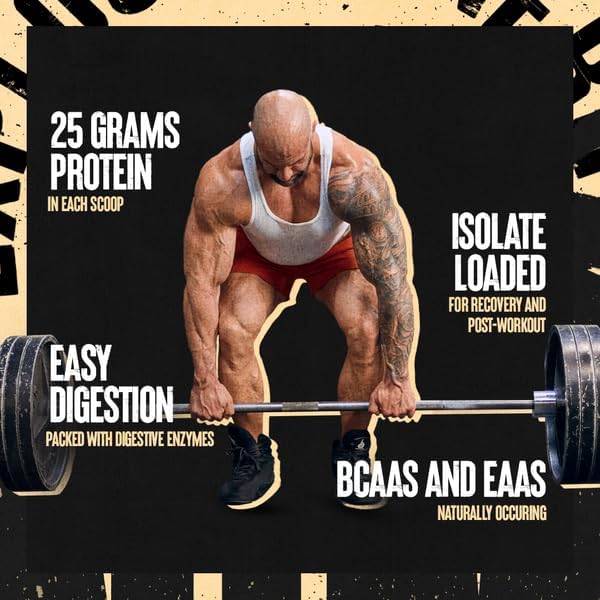 Animal Whey Isolate Protein Powder - Loaded for Pre & Post Workout Muscle Builder and Recovery with Digestive Enzymes for Men & Women - 25g Protein, Great Taste, Low Sugar - Cookies & Cream 10 lbs