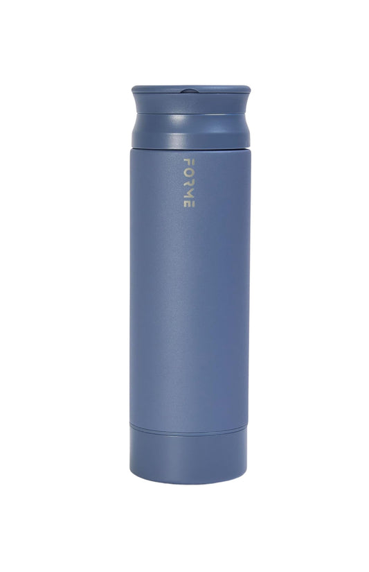 FORME - Blender Shaker Bottle, Leakproof Double Insulated Stainless Steel, Noiseless Shaker Bottle for Hot & Cold Drinks with Supplement Storage, Ideal for Protein & Shakes (Slate Blue, 16.9 ounces)
