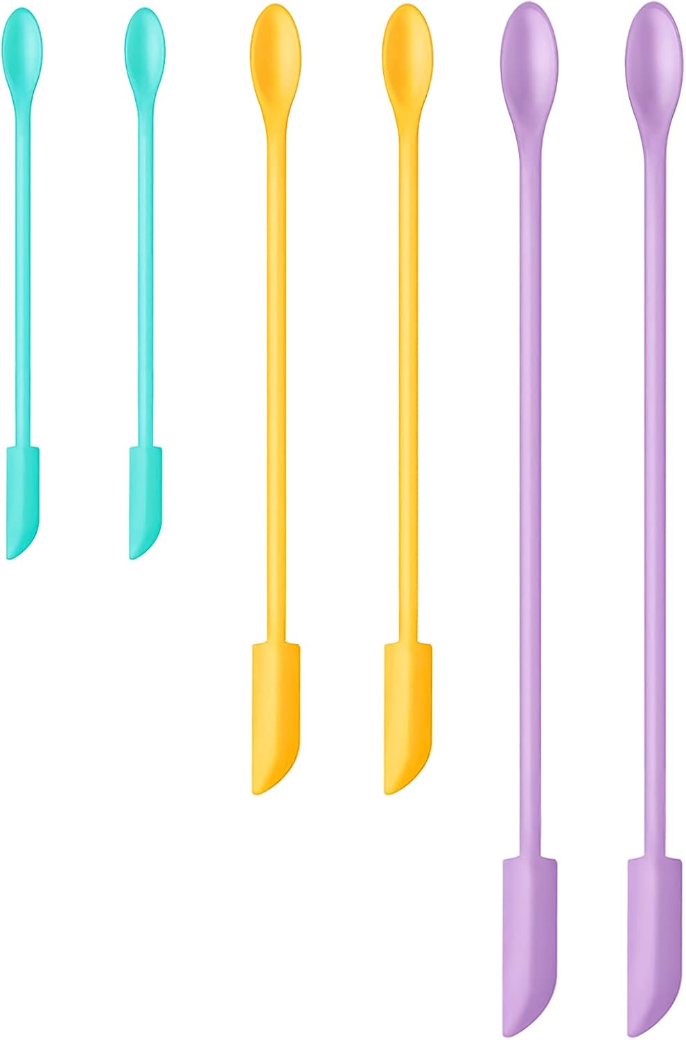 Silicone Spatula Set (6Pcs) - Mini Scraper Tool for Beauty & Food - Reach Every Last Drop, Multi-Size Spatulas for Makeup Jars, Lotion Bottles & Kitchen Containers