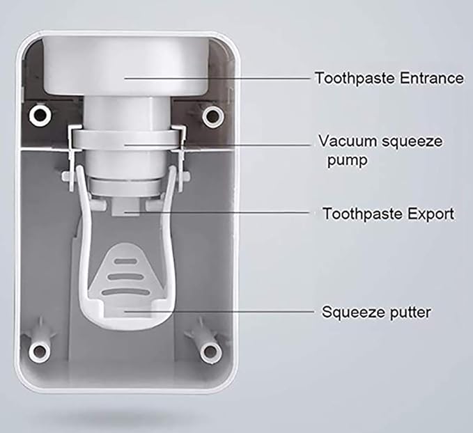 Automatic Toothpaste Dispenser for Kids, 2 PCS Toothpaste Squeezer for Kids & Family Shower Decor, is Wall Mounted Bathroom Accessories Organizer (Grey, 2PACK)