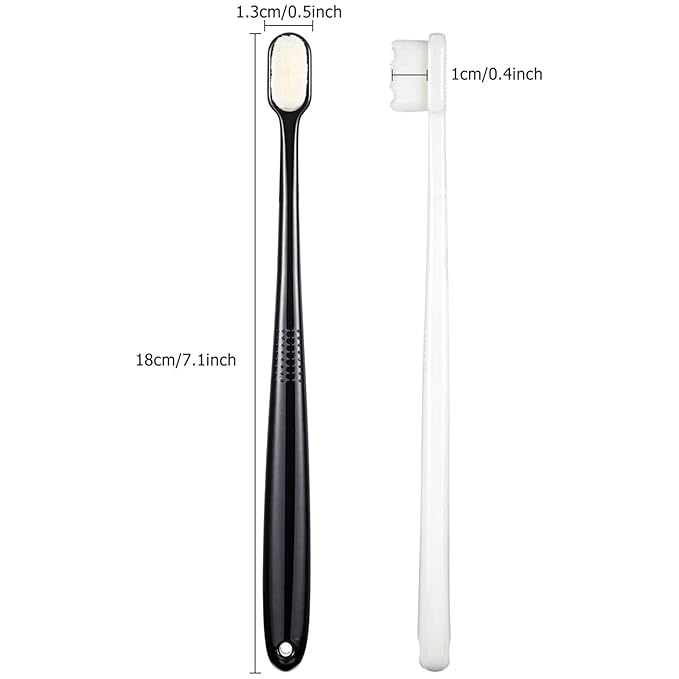 4 Pieces Extra Soft Toothbrushes for Sensitive Gums with 20000 Micro Nano Bristle for Adult Pregnant Gum Recession Elderly Braces, Protect Fragile Gums(Black, White, Pink, Blue)