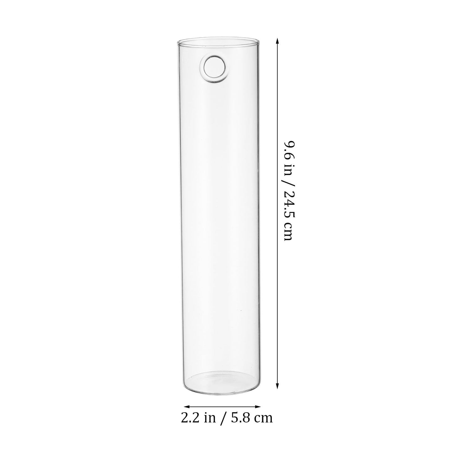 OSOLADY Wall Mounted Glass Cylinder Vases for Plants, Hanging Terrariums Water Propagation Stations, 2pcs Large Round Tube Holders for Indoor Home Décor