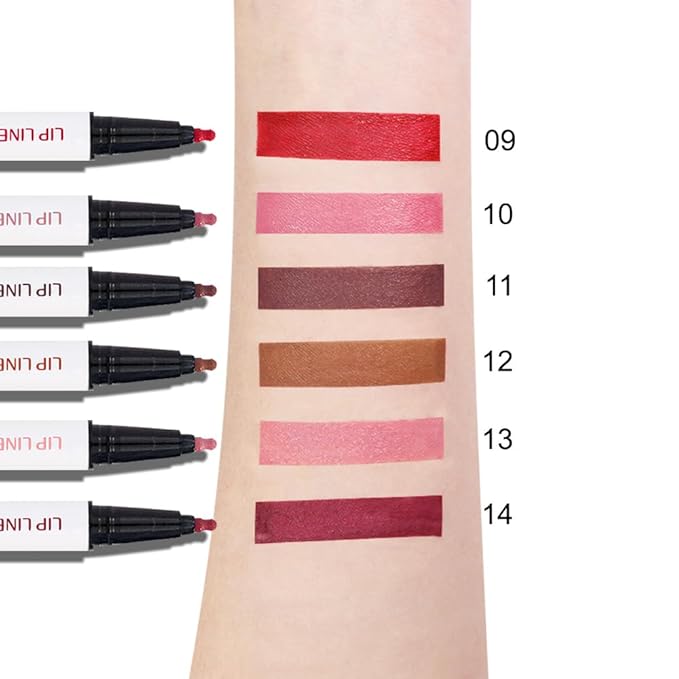 Kaely Nude Brown Longwear Liquid Lip Liner Waterproof, 24 Hour Long Lasting Lip Liner Stain Marker Pen, 2-in-1 Matte Semi Permanent Lipliner & Lipstick, Vegan & Cruelty-Free, 12