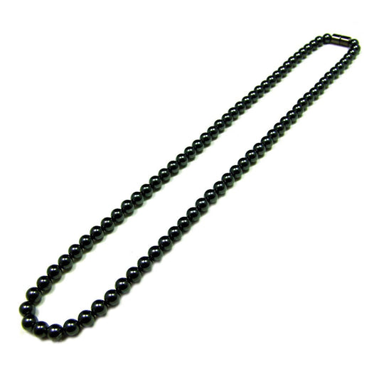 Accents Kingdom Men's Magnetic Hematite Therapy & Healing Stone with Round Beads Necklace, 24"