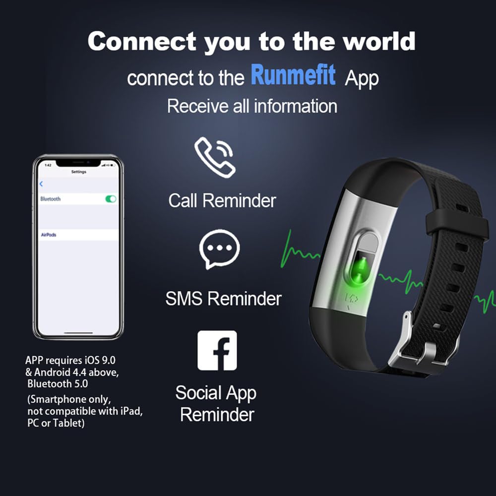epekops Fitness Tracker with Heart Rate Monitor/Step Counter/Calories, Activity Tracker Smart Watch Sleep Monitor, IP68, Health Tracker Pedometer for Man Women