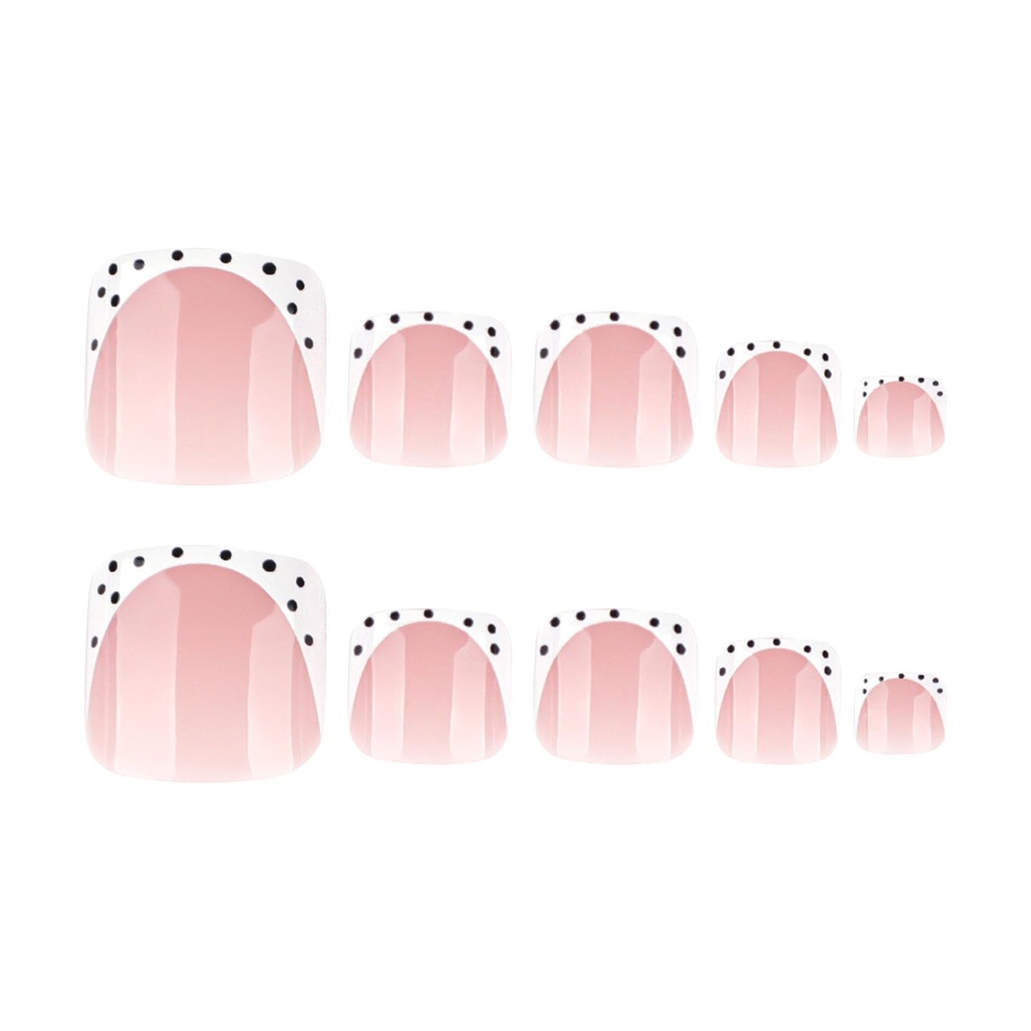 RUOKEXIN Short Press on Toenails White French Tip Fake Toenails with Designs Square Toe Nail Press ons Sparkly Artificial Nails for Women 24Pcs