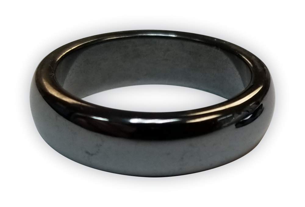 Hangover Ring-Magnetic Hematite 6mm Band Ring (7)
