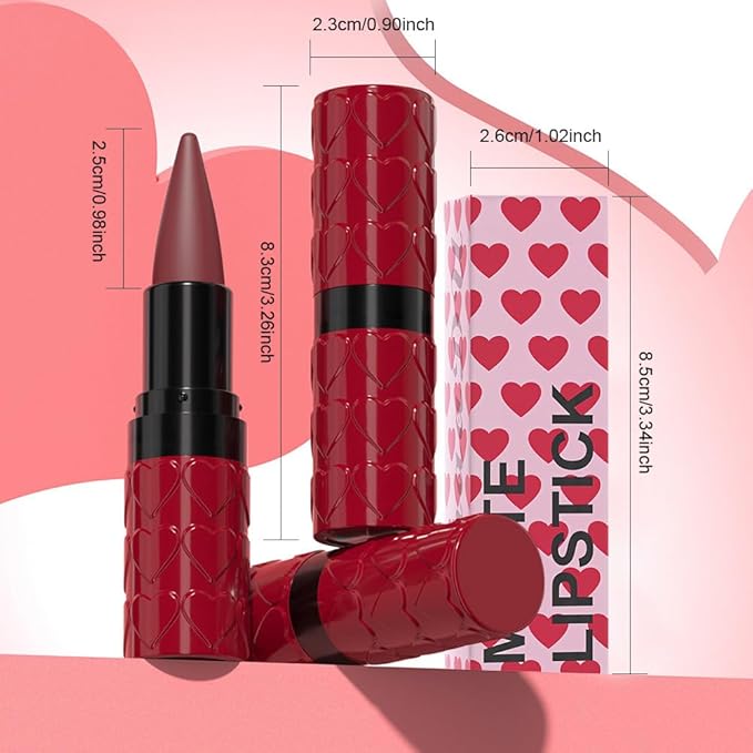 evpct Maroon Red Gradient Matte Lipstick Lip Liner Combo Set for Older Women Long Lasting Waterproof, Maroon Lips Stick Crayon Pencil Cream Lip Liner and Lipstick Combo Makeup, Flawless Ombre Effect