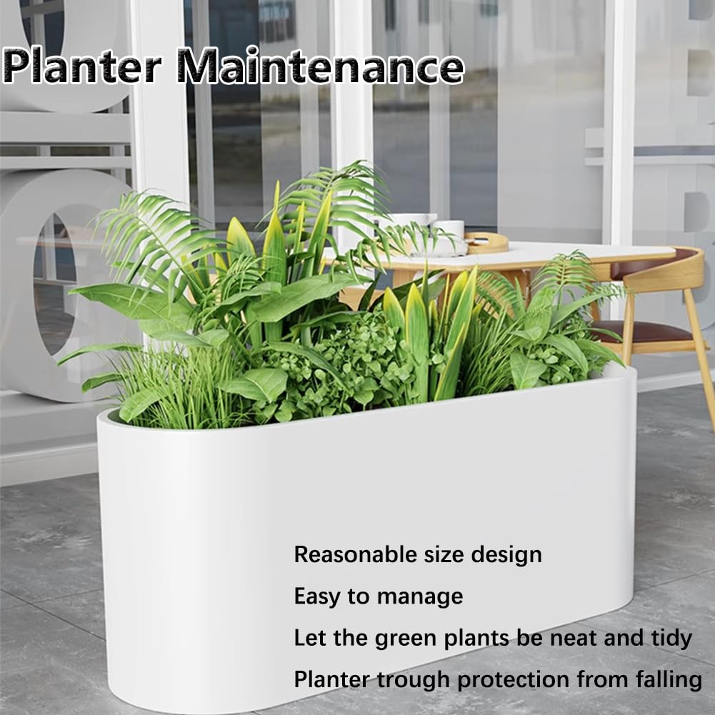 Sions Freestanding Planter Garden Beds, Outdoor Galvanized Planter Raised Garden Boxes, Raised Vegetable Gardens and Balcony Plant Tray Planting Beds,White 60cm*30cm*50cm