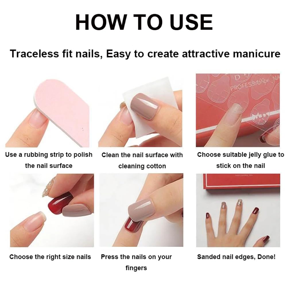 3D Gold Bow Press on Nails Glossy Blue Fake Nails Medium Almond False Nails with Star Design White French Tip Glue on Nails Full Cover Stick on Nails Cute Artificial Nails for Women Manicure 24Pcs