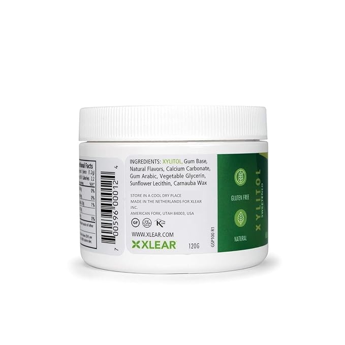 Spry Fresh Natural Xylitol Chewing Gum Dental Defense System - Aspartame-Free, Sugar-Free, Non-GMO, Gluten-Free (Spearmint, 100 Count - Pack of 2)