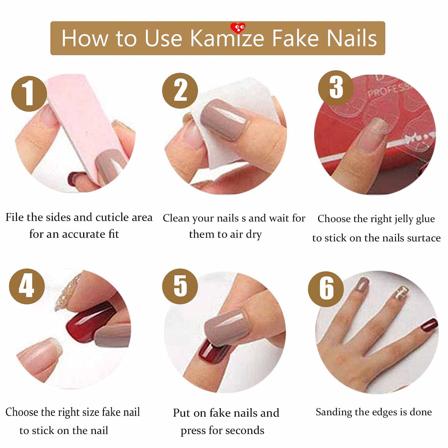 DANMANR Long Press on Nails Square French Fake Nails Full Cover Nude Acrylic False Nails for Women and Girls 24PCS (Bling Multicolor)