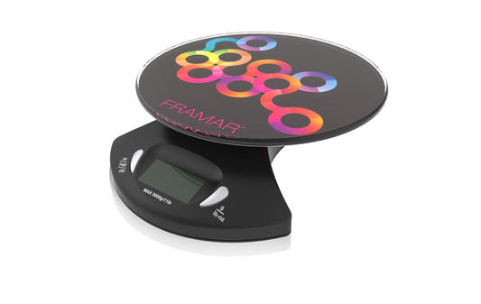 FRAMAR Hair Color Scale for Hair Salon - Digital Scale for Hair Color, for Kitchen, Food, Stylist, Easy to Clean, Accurate - Elegant Black