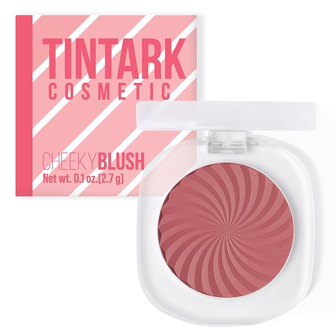 Cheeky Blush Compact for Face Cheeks, Talc Free Blusher Palette, Matte Powder Makeup, Natural Healthy, Mauve Pink Magenta Peach Red, Vegan Cruelty Free