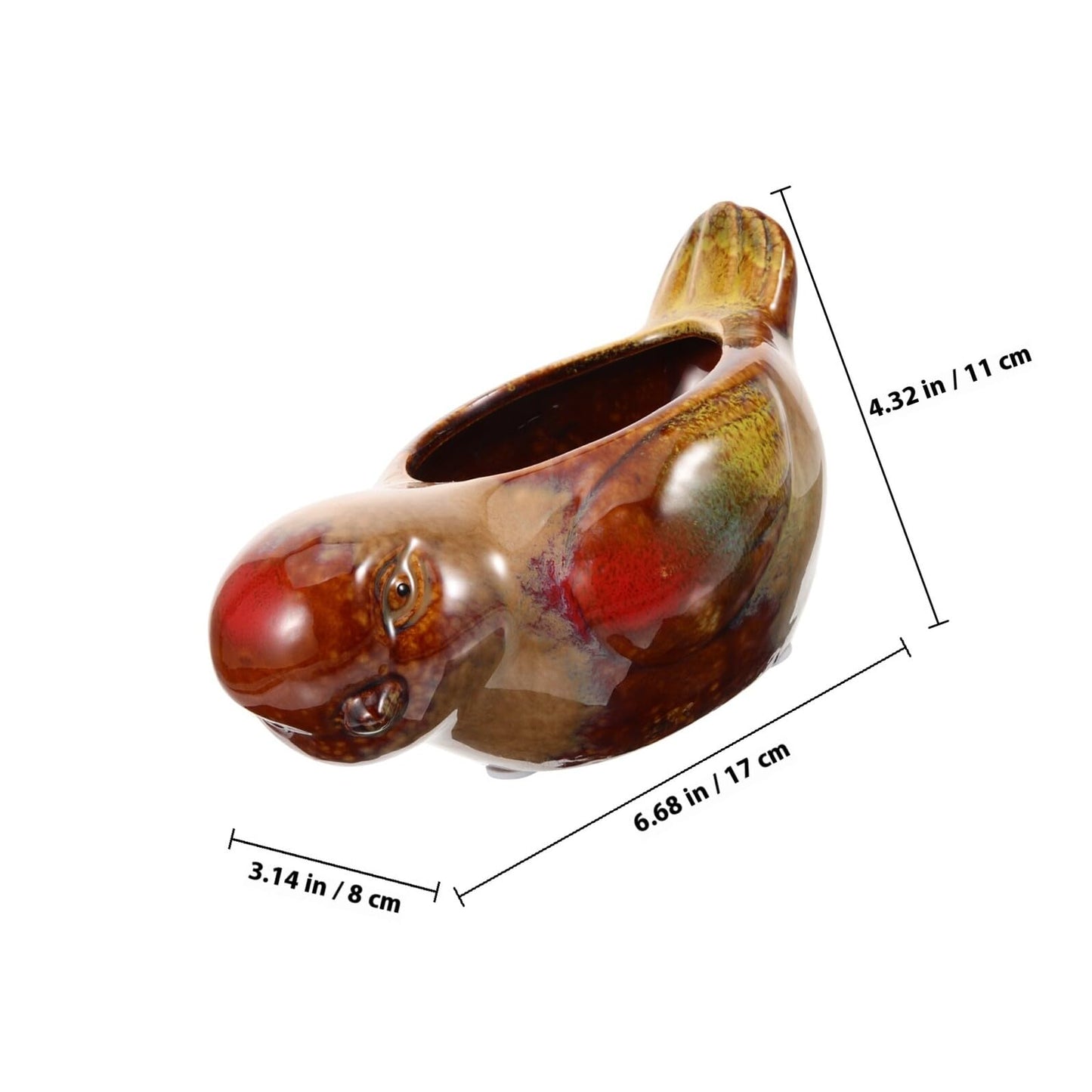 CALLARON Ceramic Succulent Planter Pot Bird Shaped Small Flowerpot for Indoor Plants, Glazed Pottery Bonsai Container for Home and Office Decor