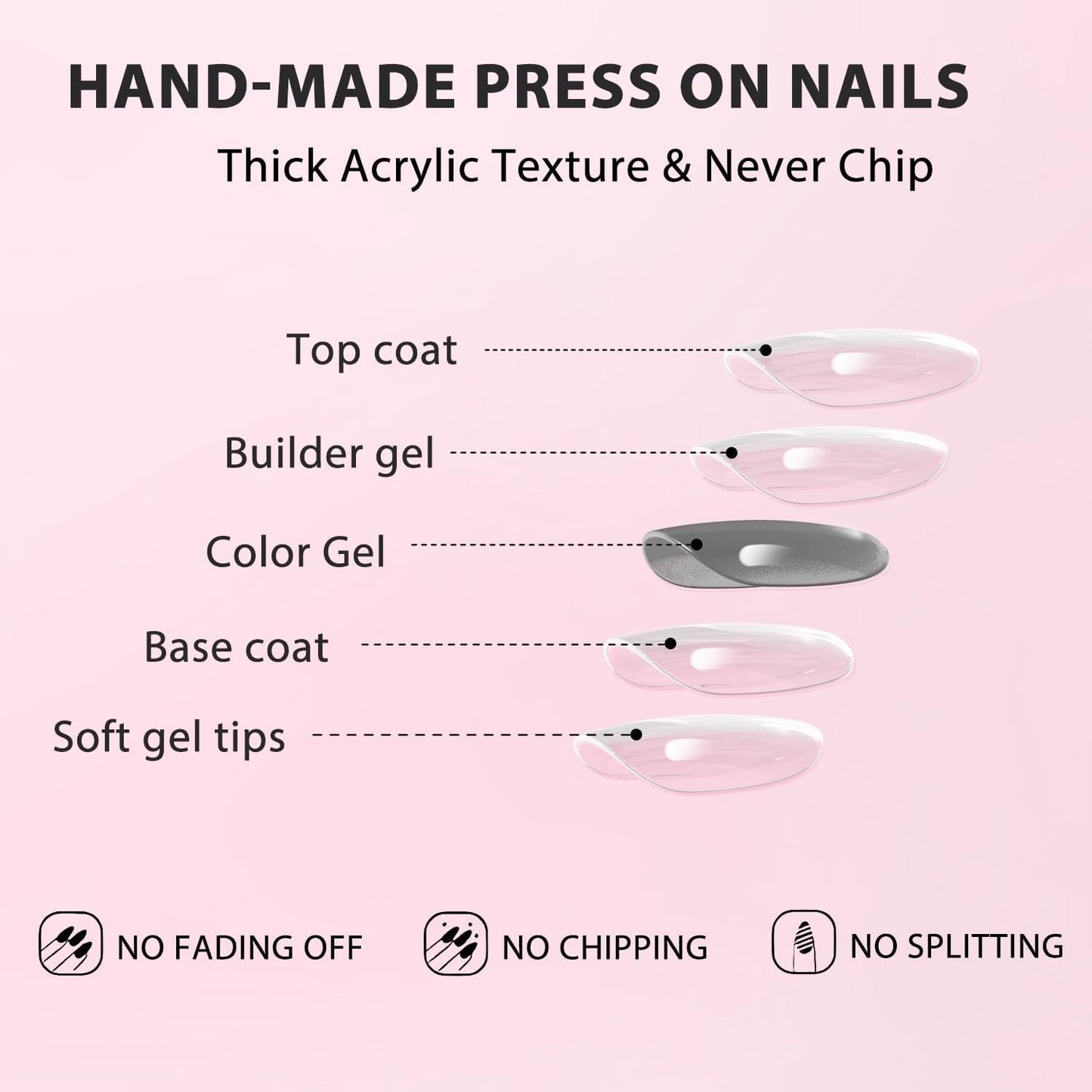 KQueenest Upgrade Hot Pink Press on Nails Short Oval, Thick Fake Nails Press on Short Round, Fushia Acrylic Nails for Women Mani, Natural Fit Glue on Nails with UV Cover in 24 Pcs