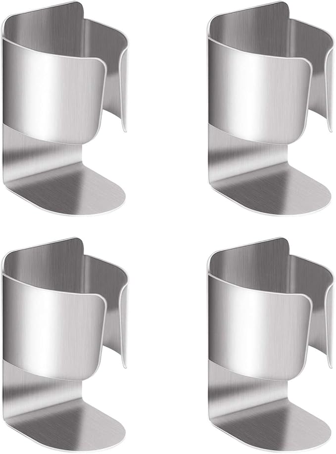 Electric Toothbrush Holder, 304 Stainless Steel Wall Mounted Self Adhesive Storage Organizer Stand Rack for Electric Toothbrush, Toothpaste, Facial Cleanser (Silver 4 Pack)