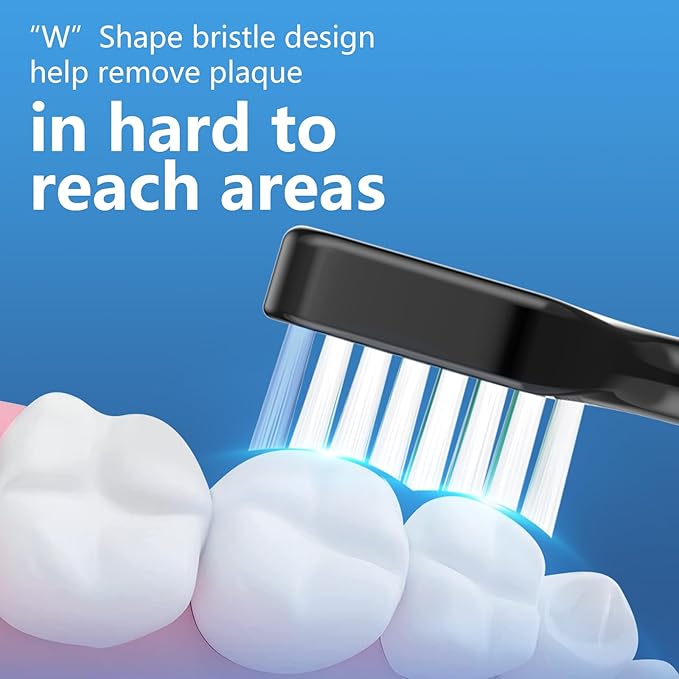 Replacement Toothbrush Heads for Waterpik Complete Care 5.0/9.0, and Compatible with AquaSonic Duo and Home Dental Center Electric Toothbruh, 10 Count(Pack of 1), Black