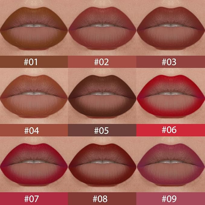 2Pcs Gradient Matte Lipstick Crayon Lip Liner pencil, Flawless Contour Gradual Ombre Effect lip Pencil, Lipstick for Women Long Lasting Waterproof Smudge Proof Lipstick Pencil 02#+03#
