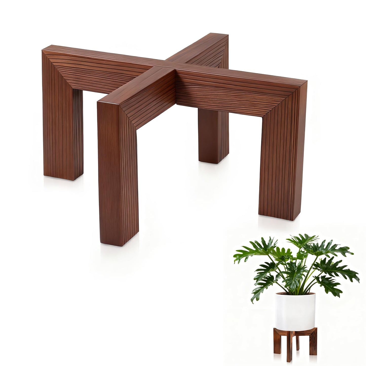 Nipyata Plant Stand Indoor, Large Wooden Plant Stands, Plant Risers for Inside Pots, Flower Stand Holder, Fit Most Size Flower Pots In Room